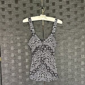 White House | Black Market - Black and White Patterned Tank Top - Size M